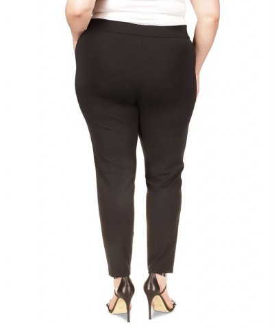 Plus Size Mixed-Media Skinny Pants Deep Black $31.16 Pants