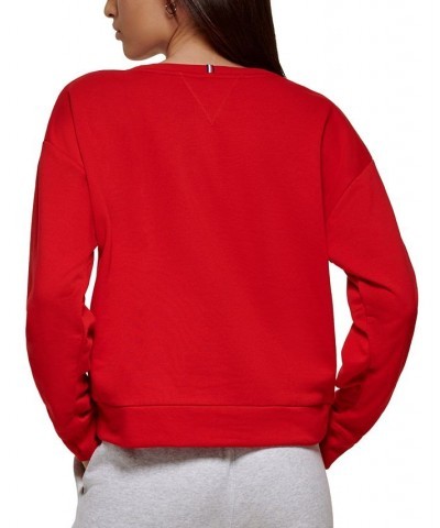 Women's Drop-Shoulder Sweatshirt Red $17.03 Tops