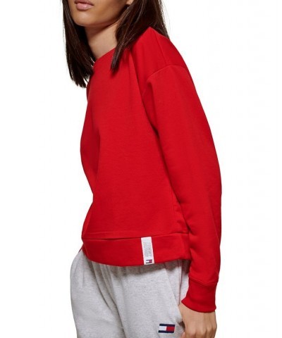 Women's Drop-Shoulder Sweatshirt Red $17.03 Tops