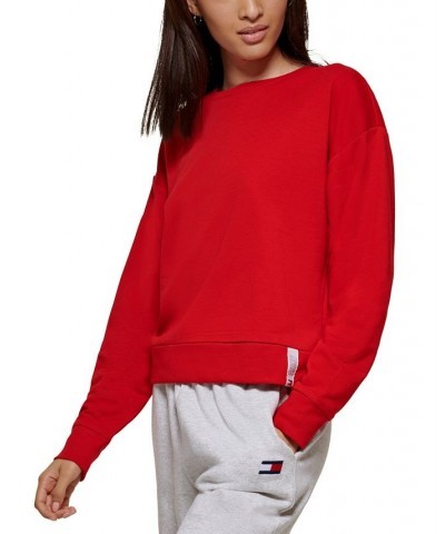 Women's Drop-Shoulder Sweatshirt Red $17.03 Tops