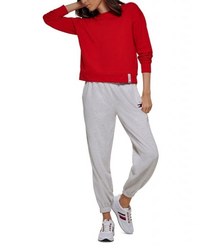 Women's Drop-Shoulder Sweatshirt Red $17.03 Tops