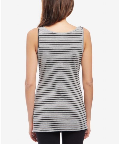 Ruched Tank Top Grey-Black Stripe $10.40 Tops