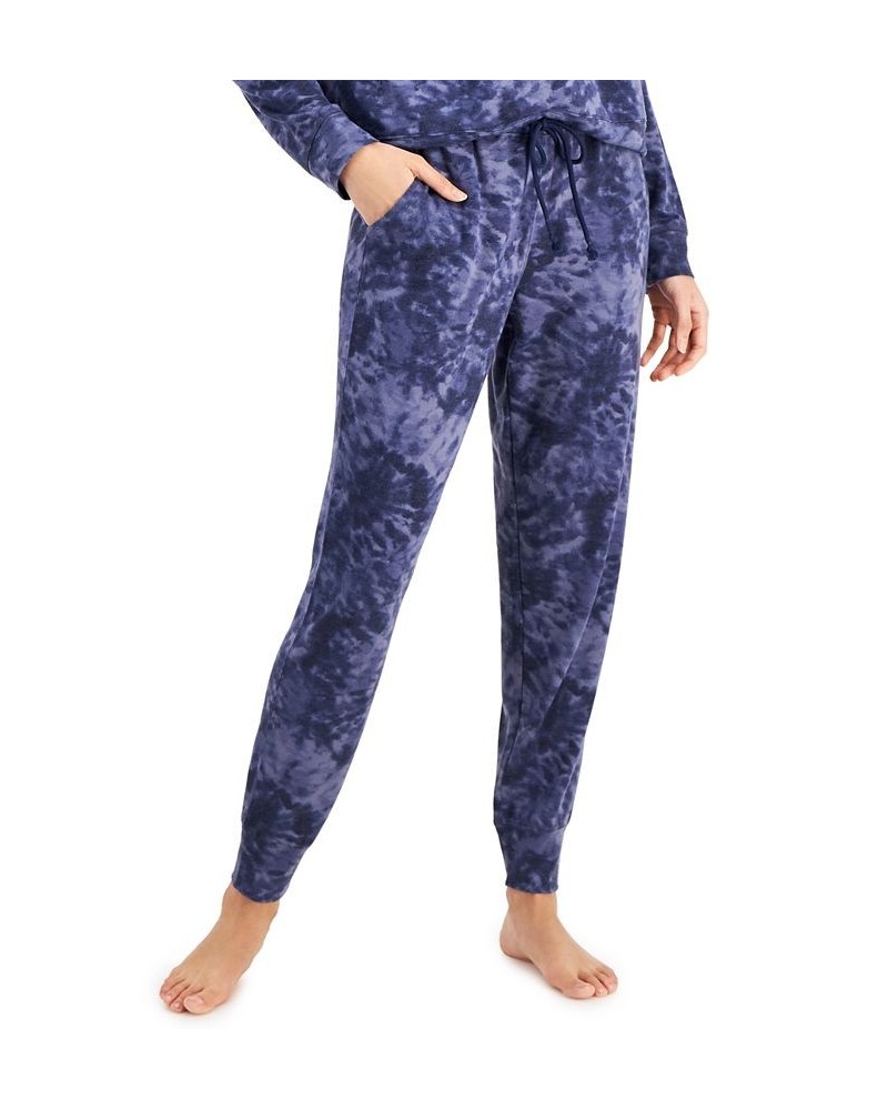 Printed Super Soft Jogger Pajama Pants Navy Swirl Tiedye $10.68 Sleepwear