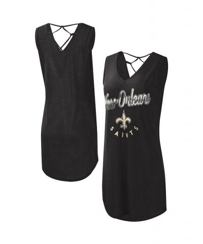 Women's Black New Orleans Saints Game Time Swim V-Neck Cover-Up Dress Black $27.43 Swimsuits