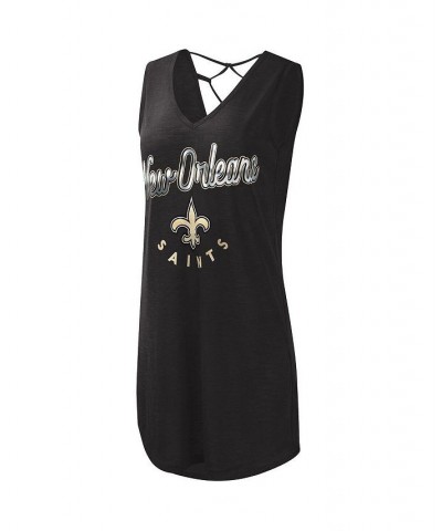 Women's Black New Orleans Saints Game Time Swim V-Neck Cover-Up Dress Black $27.43 Swimsuits