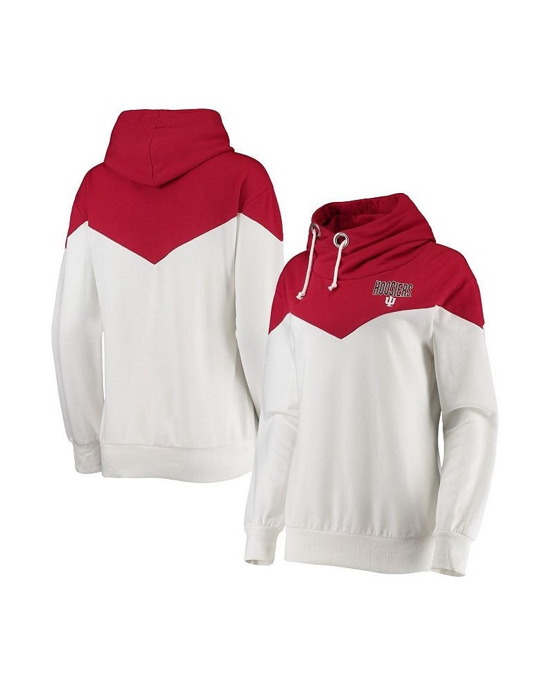 Women's Indiana Hoosiers Old School Arrow Blocked Cowl Neck Tri-Blend Pullover Hoodie White, Crimson $34.44 Sweatshirts