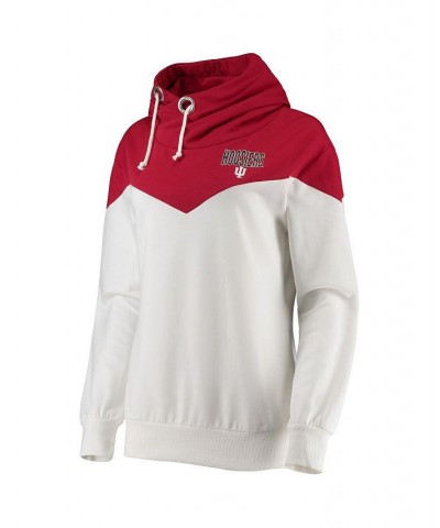 Women's Indiana Hoosiers Old School Arrow Blocked Cowl Neck Tri-Blend Pullover Hoodie White, Crimson $34.44 Sweatshirts