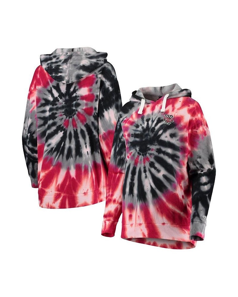 Women's Red Wisconsin Badgers Slow Ride Spiral Tie-Dye Oversized Pullover Hoodie Red $26.40 Sweatshirts