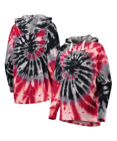 Women's Red Wisconsin Badgers Slow Ride Spiral Tie-Dye Oversized Pullover Hoodie Red $26.40 Sweatshirts