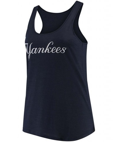 Women's Plus Size Navy New York Yankees Swing For The Fences Racerback Tank Top Navy $34.21 Tops