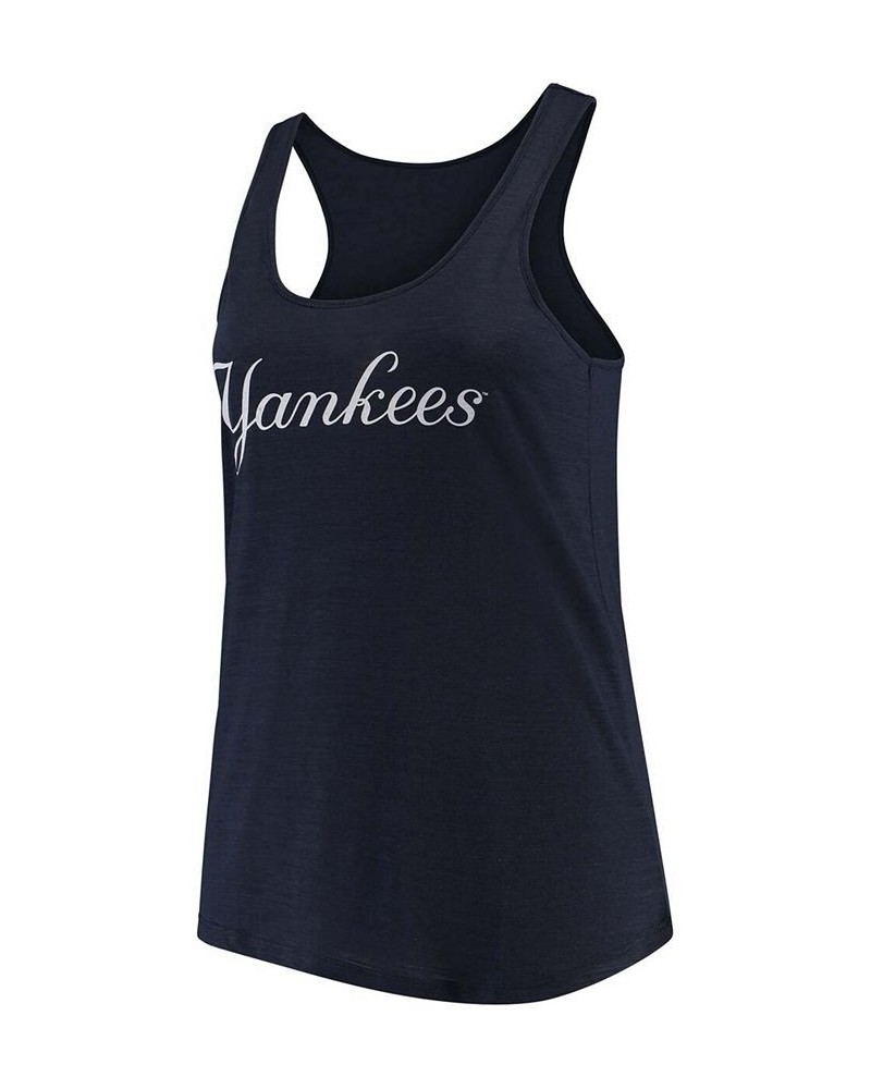 Women's Plus Size Navy New York Yankees Swing For The Fences Racerback Tank Top Navy $34.21 Tops