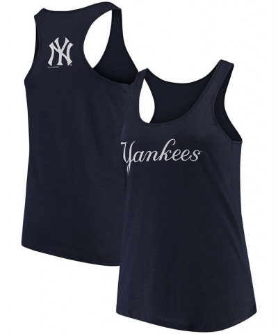 Women's Plus Size Navy New York Yankees Swing For The Fences Racerback Tank Top Navy $34.21 Tops