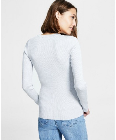 Women's Lurex Crewneck Sweater White $23.06 Sweaters