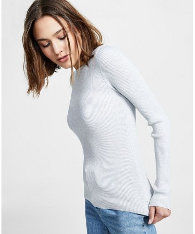 Women's Lurex Crewneck Sweater White $23.06 Sweaters