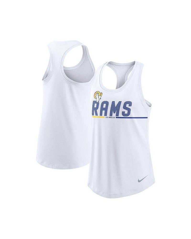 Women's White Los Angeles Rams Team Name City Tri-Blend Racerback Tank Top White $26.54 Tops