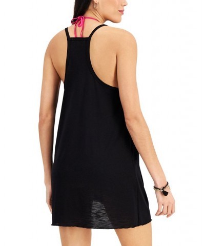 Juniors' Knot-Hem Cover-Up Dress Black $20.14 Swimsuits