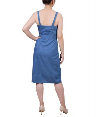 Petite Sweetheart Neck Chambray Sundress Medium Denim $15.54 Dresses