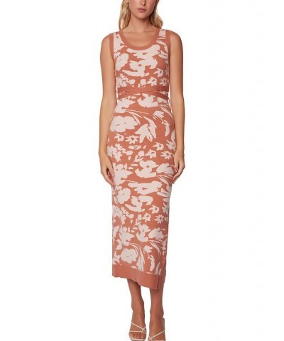 Women's Aurora Printed Midi Dress Bronzy Rose Floral $50.76 Dresses