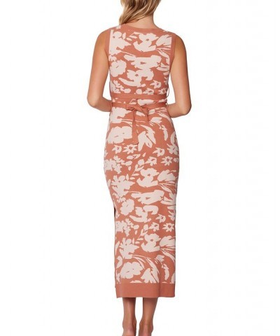 Women's Aurora Printed Midi Dress Bronzy Rose Floral $50.76 Dresses