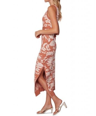 Women's Aurora Printed Midi Dress Bronzy Rose Floral $50.76 Dresses