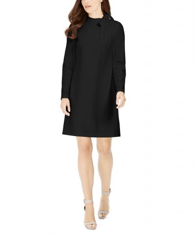 Petite Bow-Neck Long-Sleeve Sheath Dress Black $41.99 Dresses