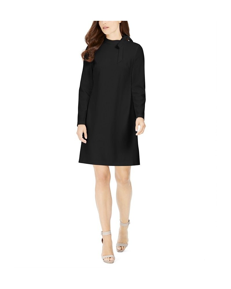 Petite Bow-Neck Long-Sleeve Sheath Dress Black $41.99 Dresses