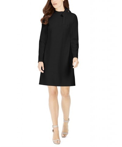 Petite Bow-Neck Long-Sleeve Sheath Dress Black $41.99 Dresses