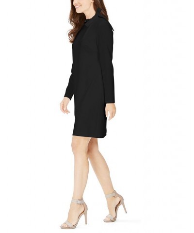 Petite Bow-Neck Long-Sleeve Sheath Dress Black $41.99 Dresses