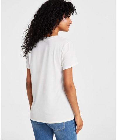 Women's Sunset Slowdown Short-Sleeve Easy T-Shirt Cream White $25.38 Tops