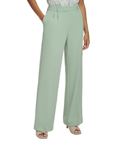 Women's Mid-Rise Wide-Leg Suit Pants Jadeite $32.70 Pants