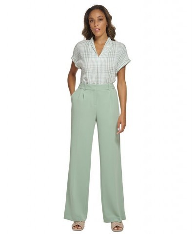 Women's Mid-Rise Wide-Leg Suit Pants Jadeite $32.70 Pants