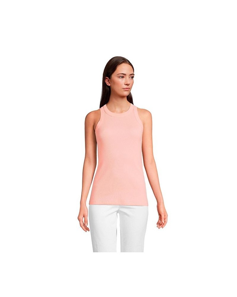 Women's 2x2 Rib Crew Neck Tank Top Crisp peach $21.17 Tops