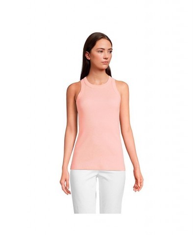 Women's 2x2 Rib Crew Neck Tank Top Crisp peach $21.17 Tops