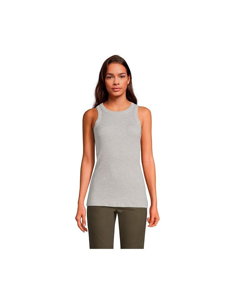 Women's 2x2 Rib Crew Neck Tank Top Gray heather $21.17 Tops