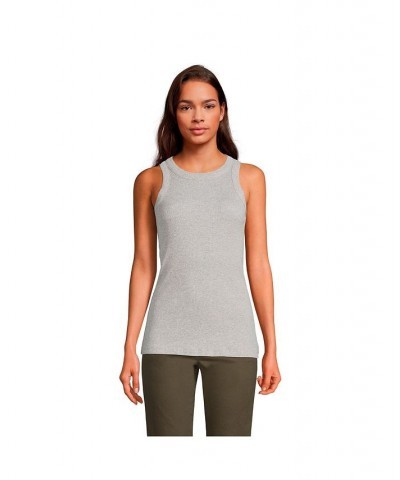 Women's 2x2 Rib Crew Neck Tank Top Gray heather $21.17 Tops