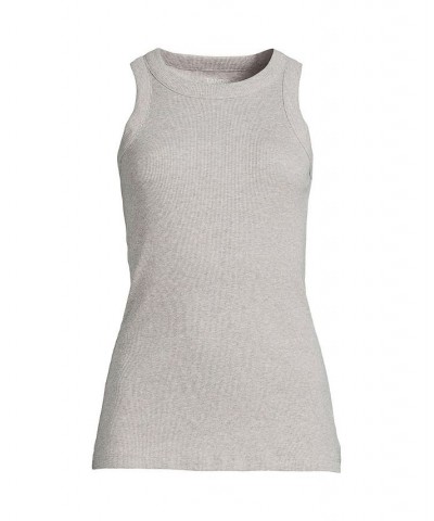 Women's 2x2 Rib Crew Neck Tank Top Gray heather $21.17 Tops