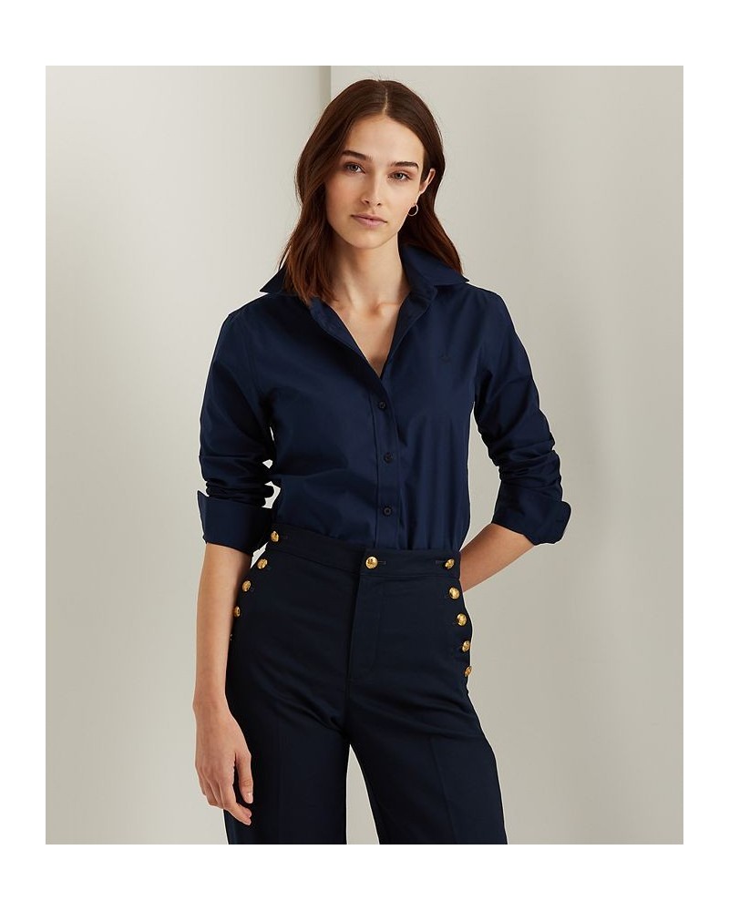 Non-Iron Straight-Fit Shirt Regular & Petite Lauren Navy $54.73 Tops