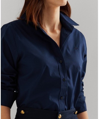 Non-Iron Straight-Fit Shirt Regular & Petite Lauren Navy $54.73 Tops