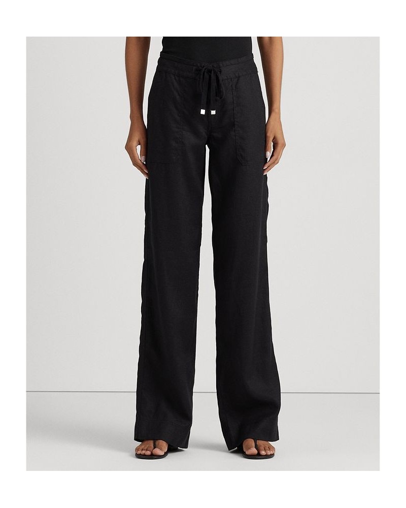 Wide-Leg Linen Pants Black $59.40 Pants