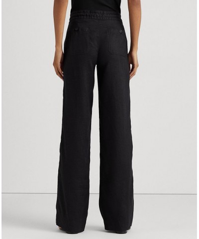 Wide-Leg Linen Pants Black $59.40 Pants