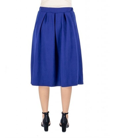 Women's Classic Knee Length Skirt Blue $18.22 Skirts