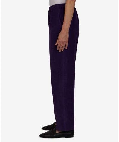 Petite Size Classics Pull-On Corduroy Straight Leg Short Length Pants Aubergine $20.66 Pants