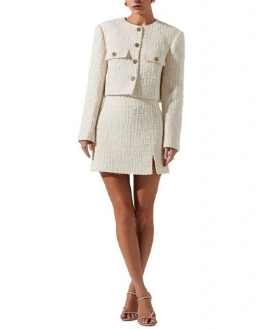 Women's Covina Tweed Mini Skirt Cream $44.10 Skirts