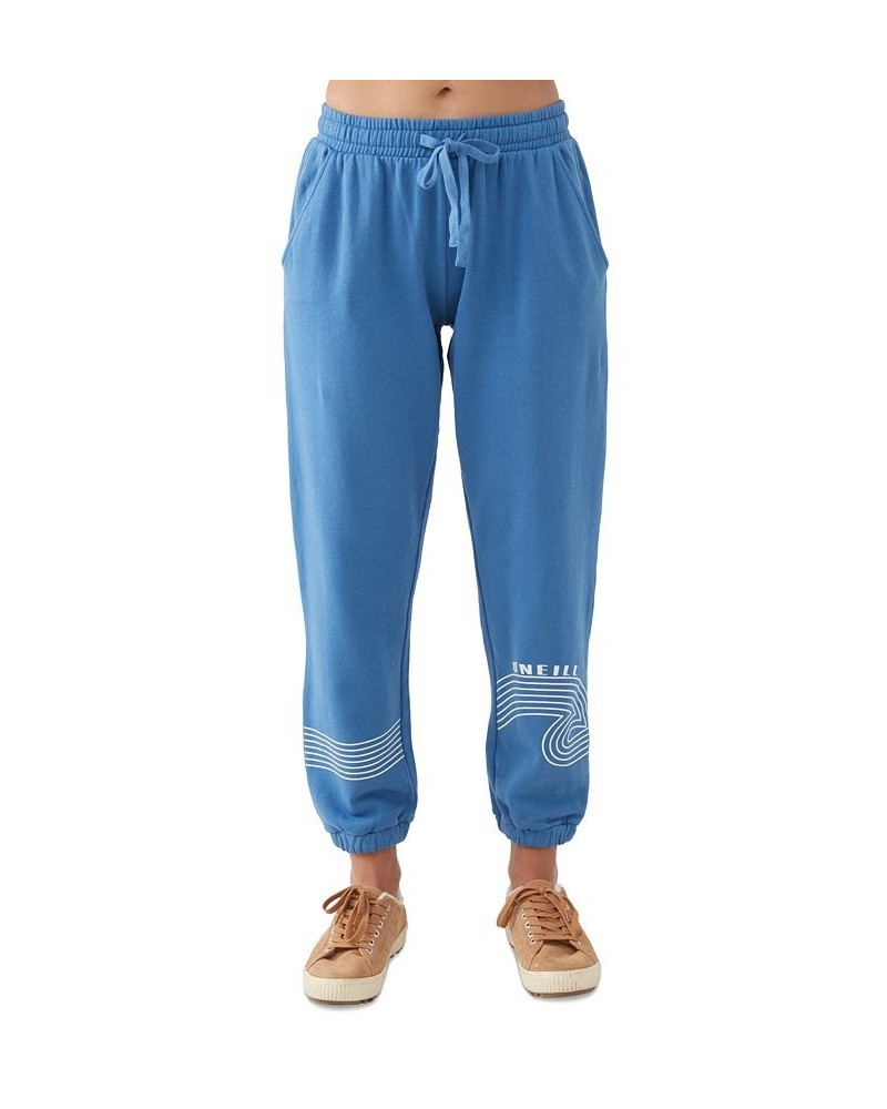 Juniors' Cotton Cristie Fleece Jogger Pants Classic Blue $26.51 Pants