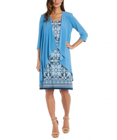 Women's 2-Pc. Draped Jacket & Printed Dress Blue/navy $54.50 Dresses