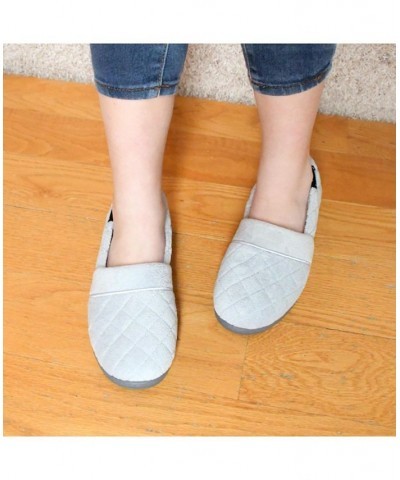 Quilted Memory Foam Microterry Slip On Slippers Black $24.00 Shoes