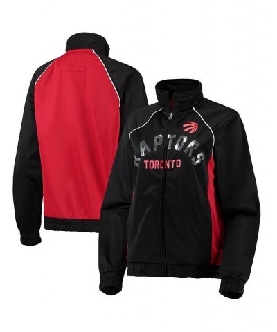 Women's Black Red Toronto Raptors Backfield Raglan Full-Zip Track Jacket Black, Red $35.04 Jackets