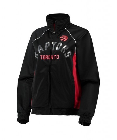 Women's Black Red Toronto Raptors Backfield Raglan Full-Zip Track Jacket Black, Red $35.04 Jackets