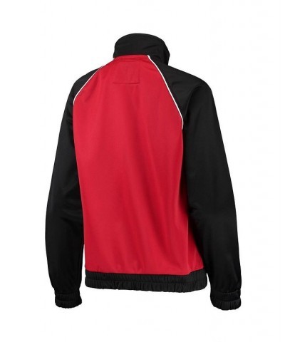 Women's Black Red Toronto Raptors Backfield Raglan Full-Zip Track Jacket Black, Red $35.04 Jackets