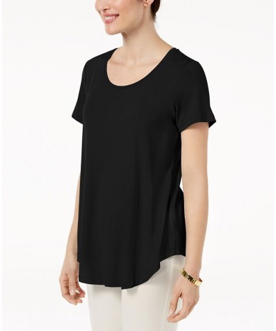 Scoop-Neck T-Shirt Black $9.81 Tops